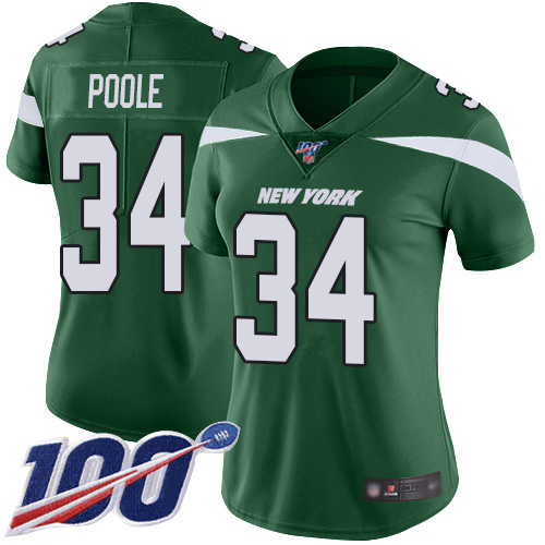 New York Jets Limited Green Women Brian Poole Home Jersey NFL Football #34 100th Season Vapor Untouchable->women nfl jersey->Women Jersey